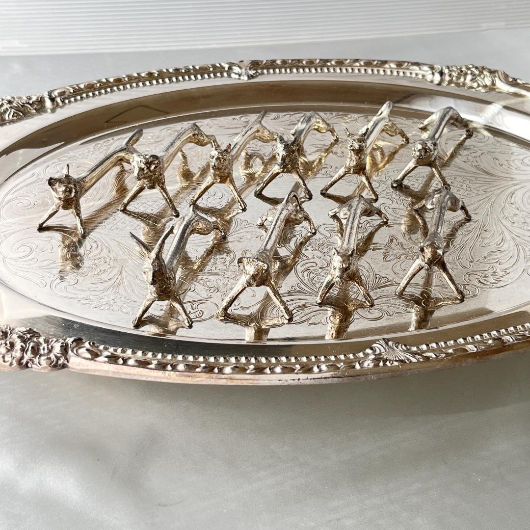 【仏蘭西】 ナイフレスト 10個組【シルバープレート】動物モチーフ フランス 1900s 猪 ナイフレスト シルバープレート カトラリー