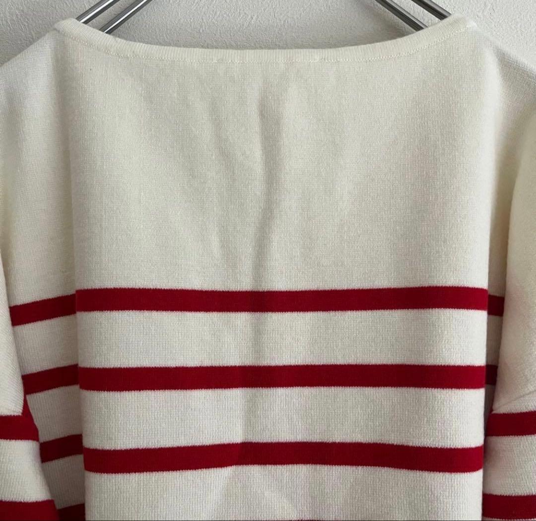 ビアズリー ミラノリブボーダーニット レッド 春ニット - メルカリ