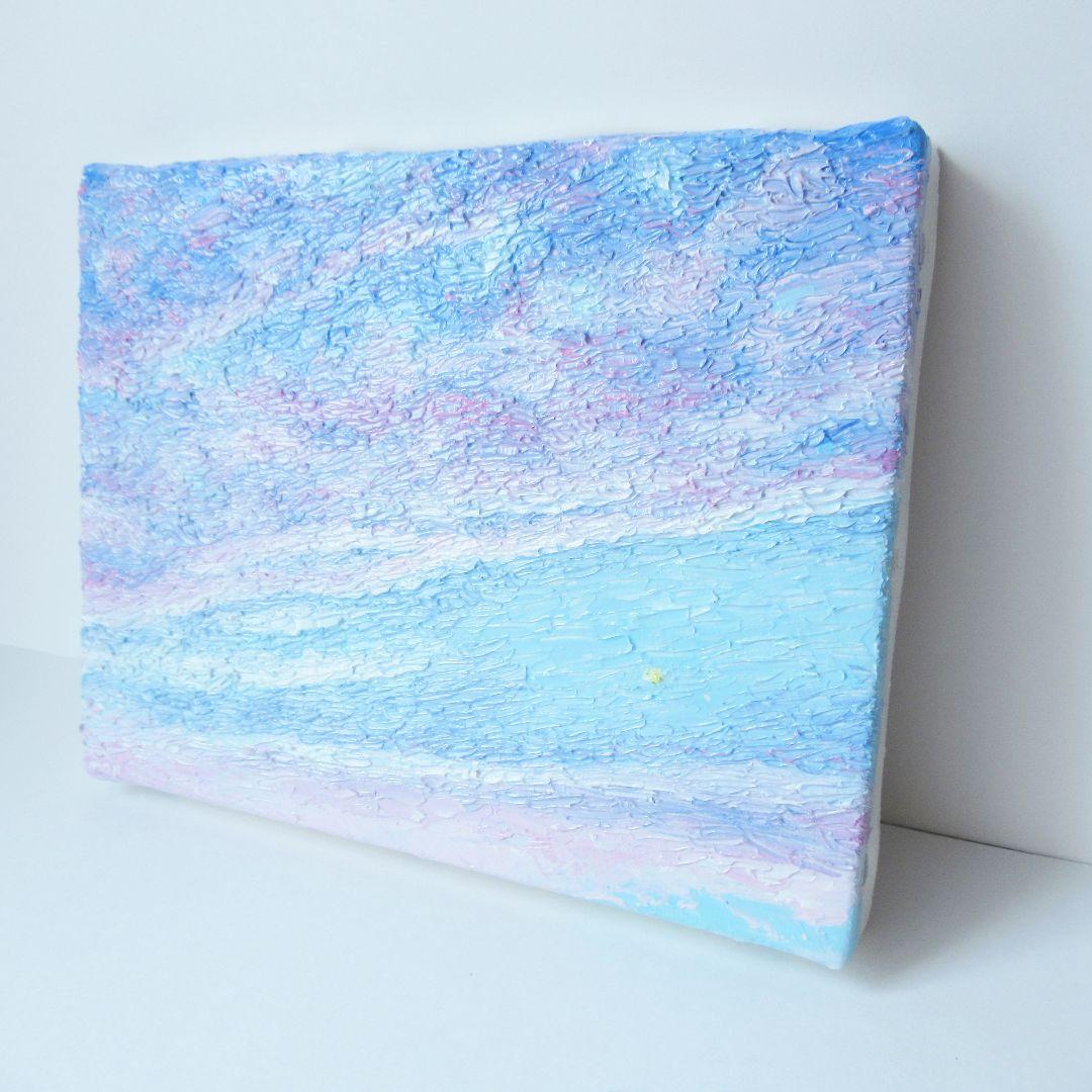 ［匿名で配送］ 一点もの 夕方 空 星 油絵 油彩 絵
