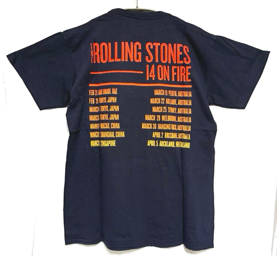 ローリングストーンズ 2014年『14 ON FIRE 』ツアーTシャツ XL