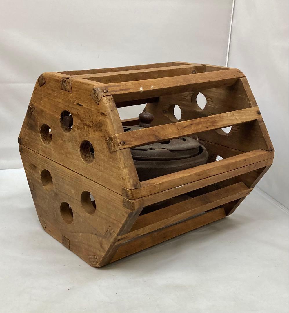 B315s 六角形回転安全炬燵　大正昭和レトロ　アンティック　中金具は鉄製 B315s 六角形回転安全炬燵 大正昭和レトロ アンティック 中金具は鉄製