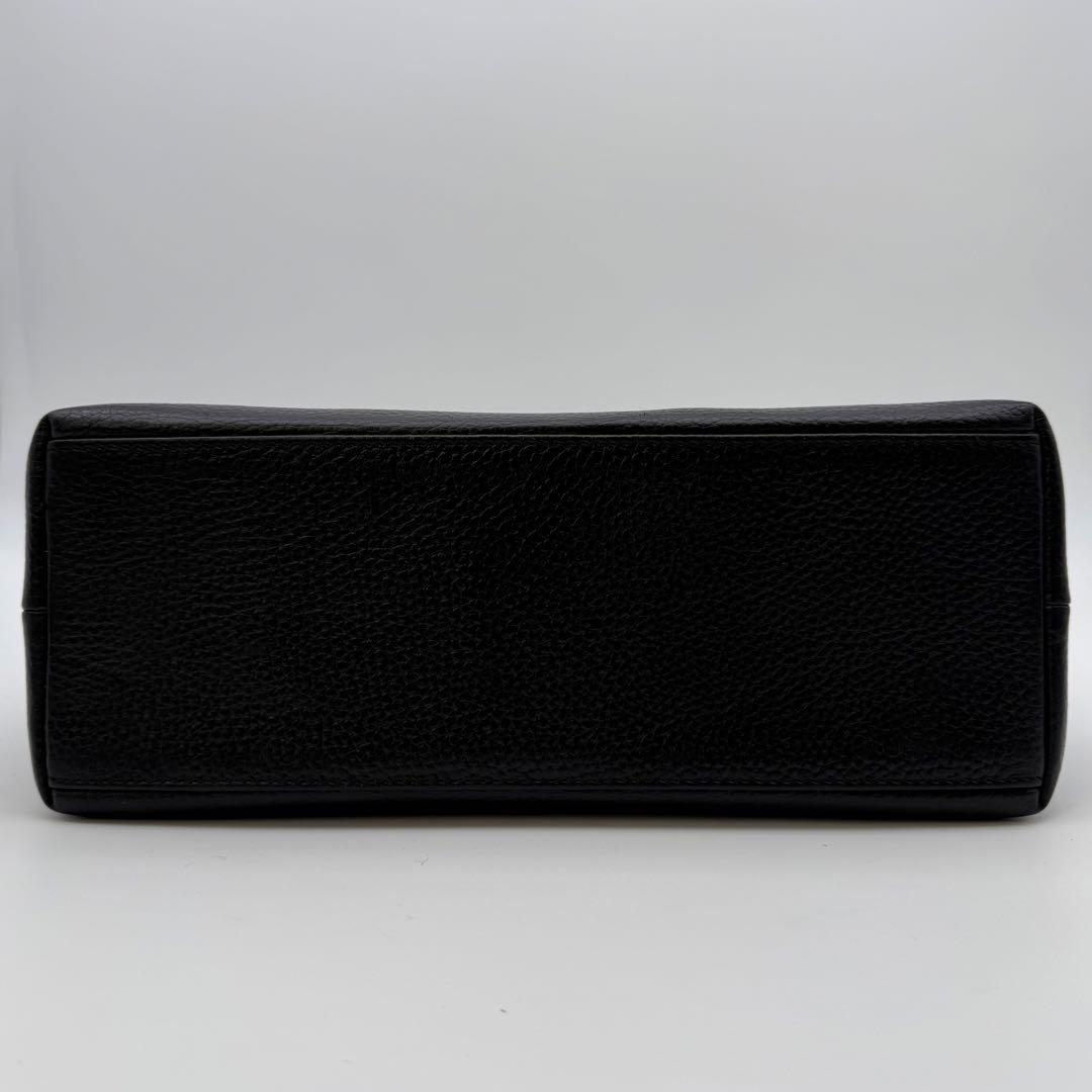 極美品】HushTug ハッシュタグ ジップミニトート ブラック シボ革