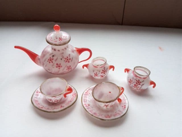 アンティーク　Germany U.S.Zone　ミニチュア　手吹きガラスセット