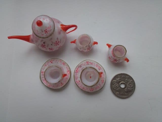 アンティーク　Germany U.S.Zone　ミニチュア　手吹きガラスセット