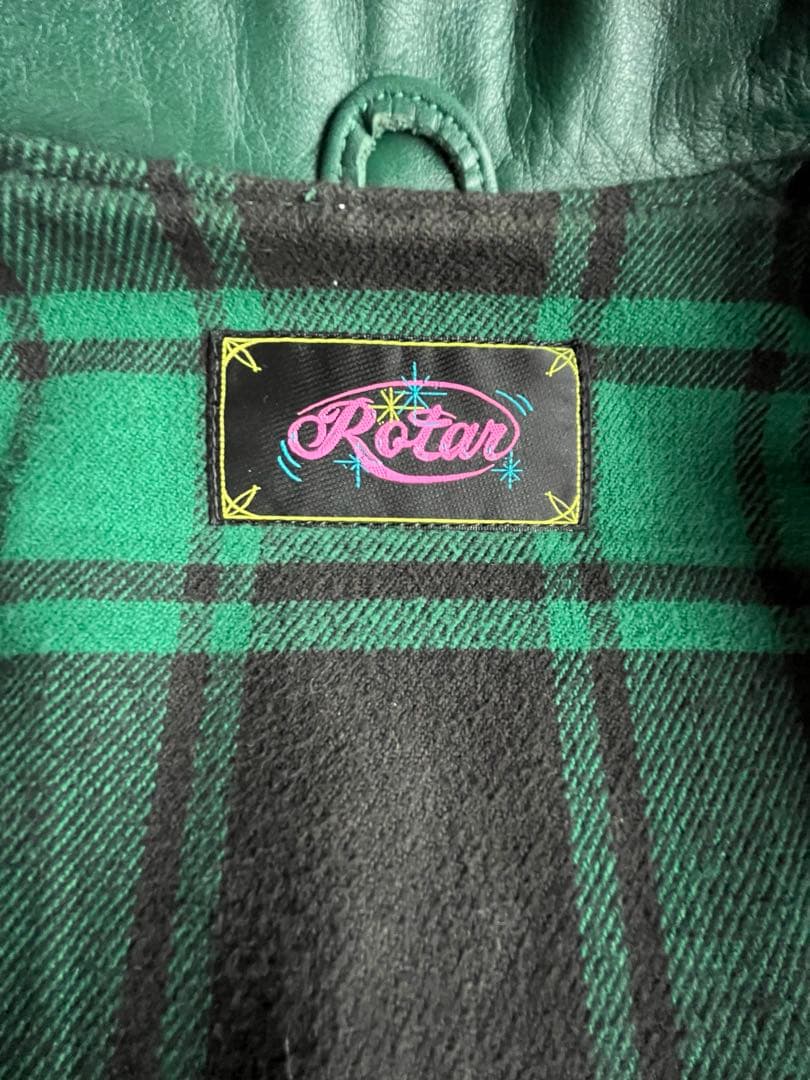 rotar ローター ライダース グリーン L レザー 牛革 - メルカリ