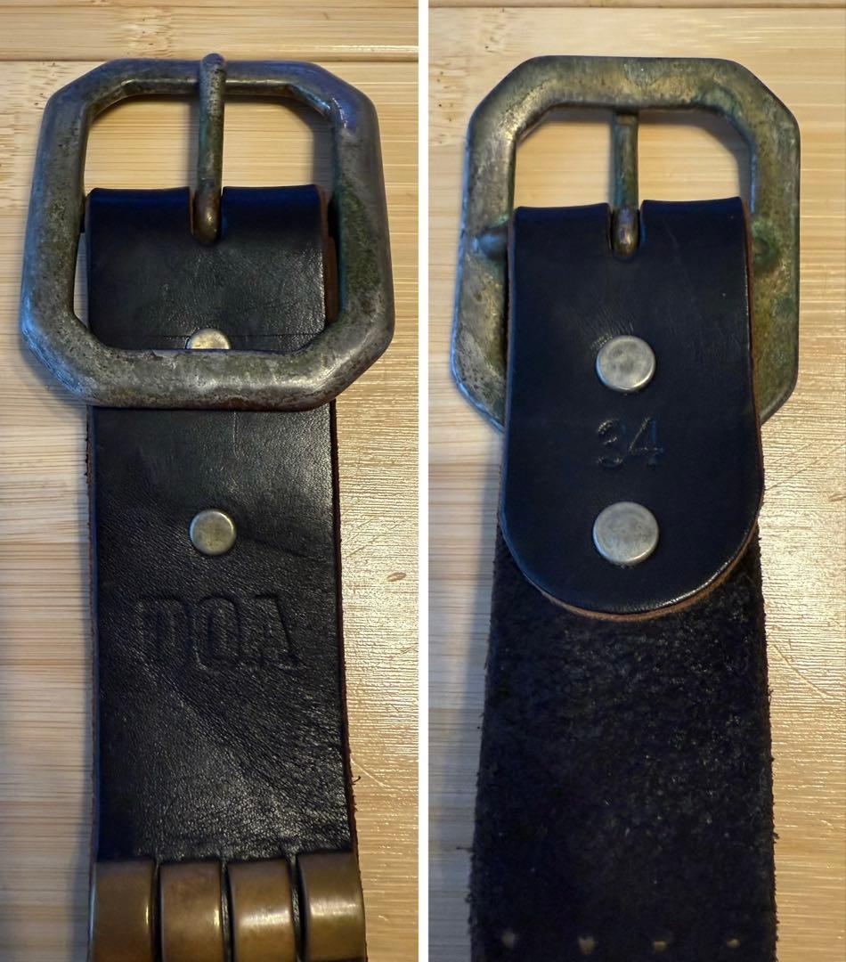 レアモデル⭐️重厚感⭐️DOA⭐️ブラススタッズ4連⭐️ブラック(茶芯)⭐️34インチ