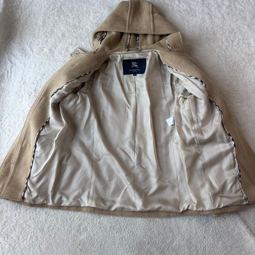 高級 バーバリーロンドン ヘリンボーン ダッフルコート フード付き