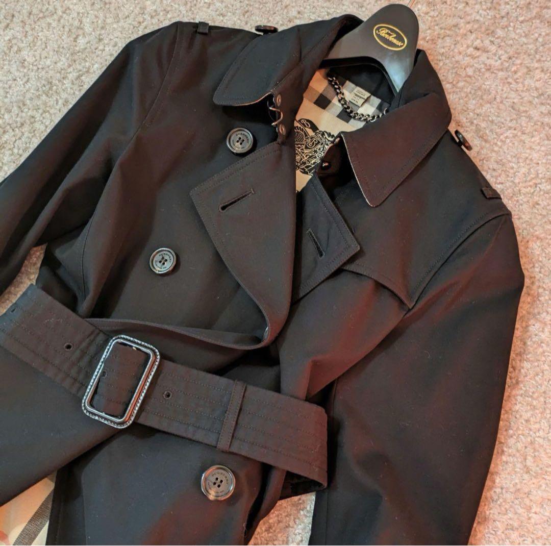 バーバリー ケンジントン トレンチコート ノバチェック 黒 - メルカリ