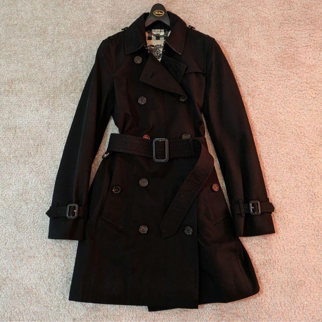 バーバリー ケンジントン トレンチコート ノバチェック 黒 - メルカリ