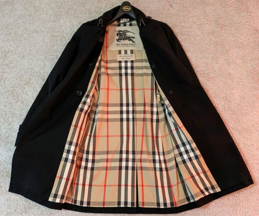 バーバリー ケンジントン トレンチコート ノバチェック 黒 - メルカリ