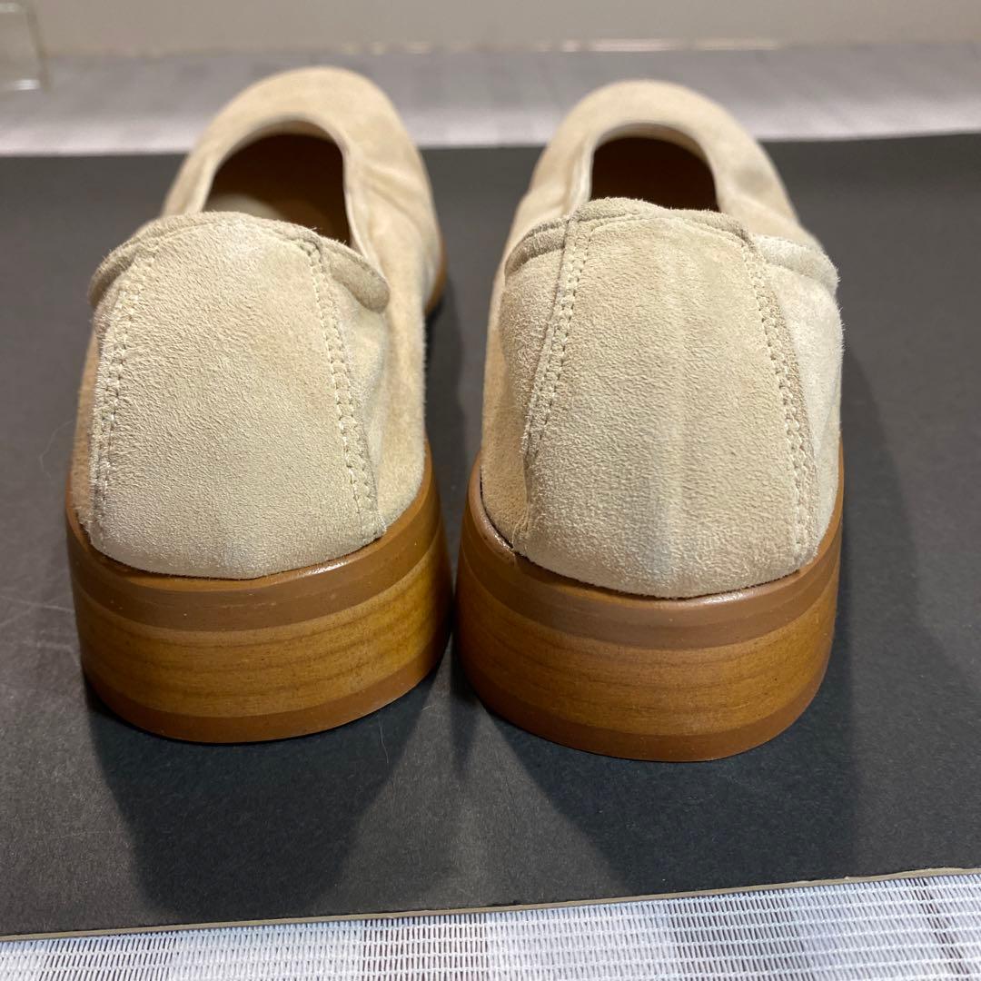 新品牛革スエード サブリナシューズ、SPAIN 製ベージュ、22.5cm