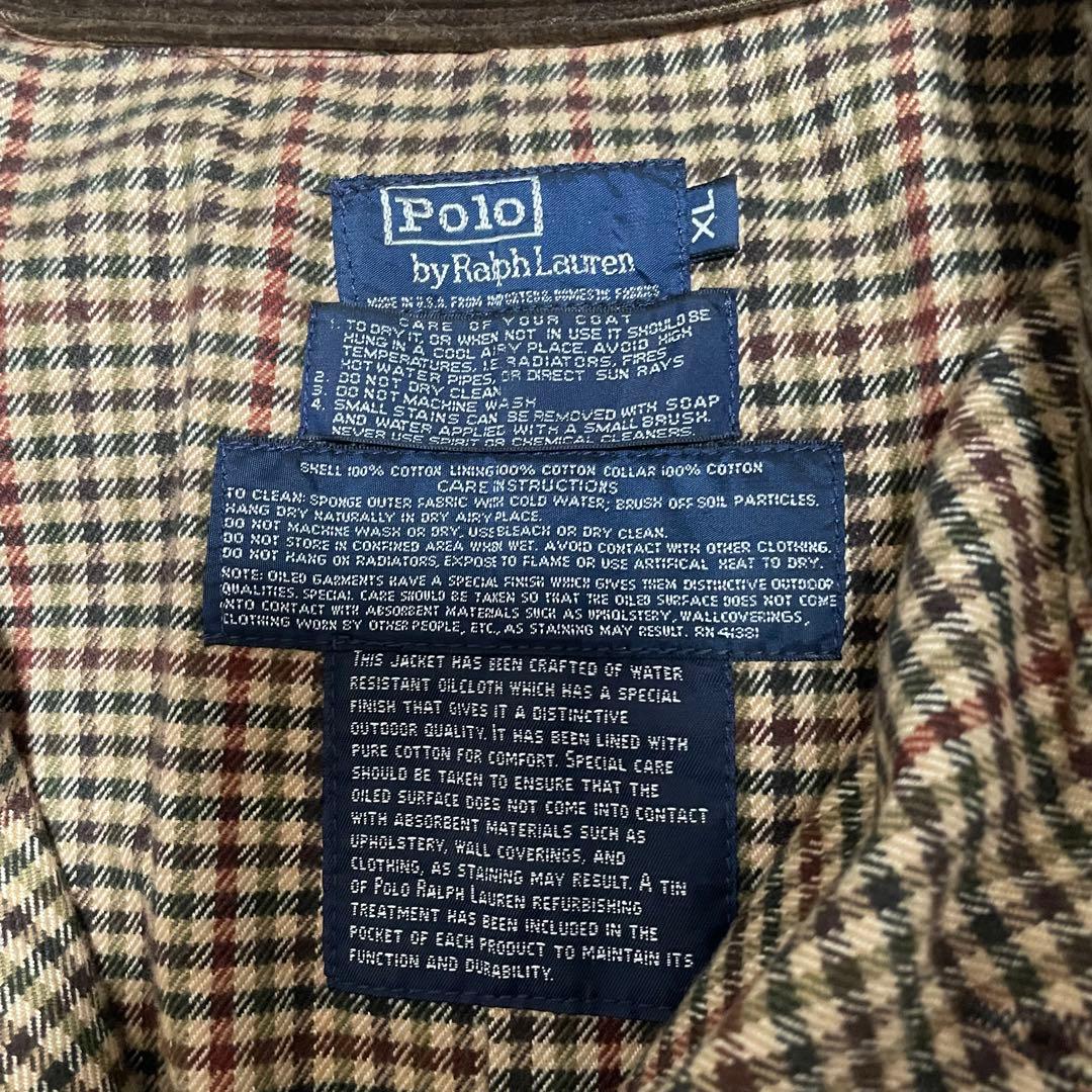 ポロバイラルフローレン オイルドコート USA製 バブアー バーレー 一枚