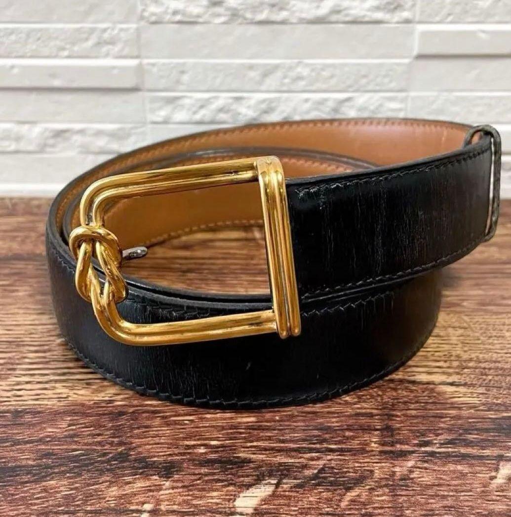 C*o様 エルメス レザー ゴールド金具 バックル ベルト ブラック ブラウン HERMES（エルメス） グルメット・エケストル ベルトバックル Z刻印