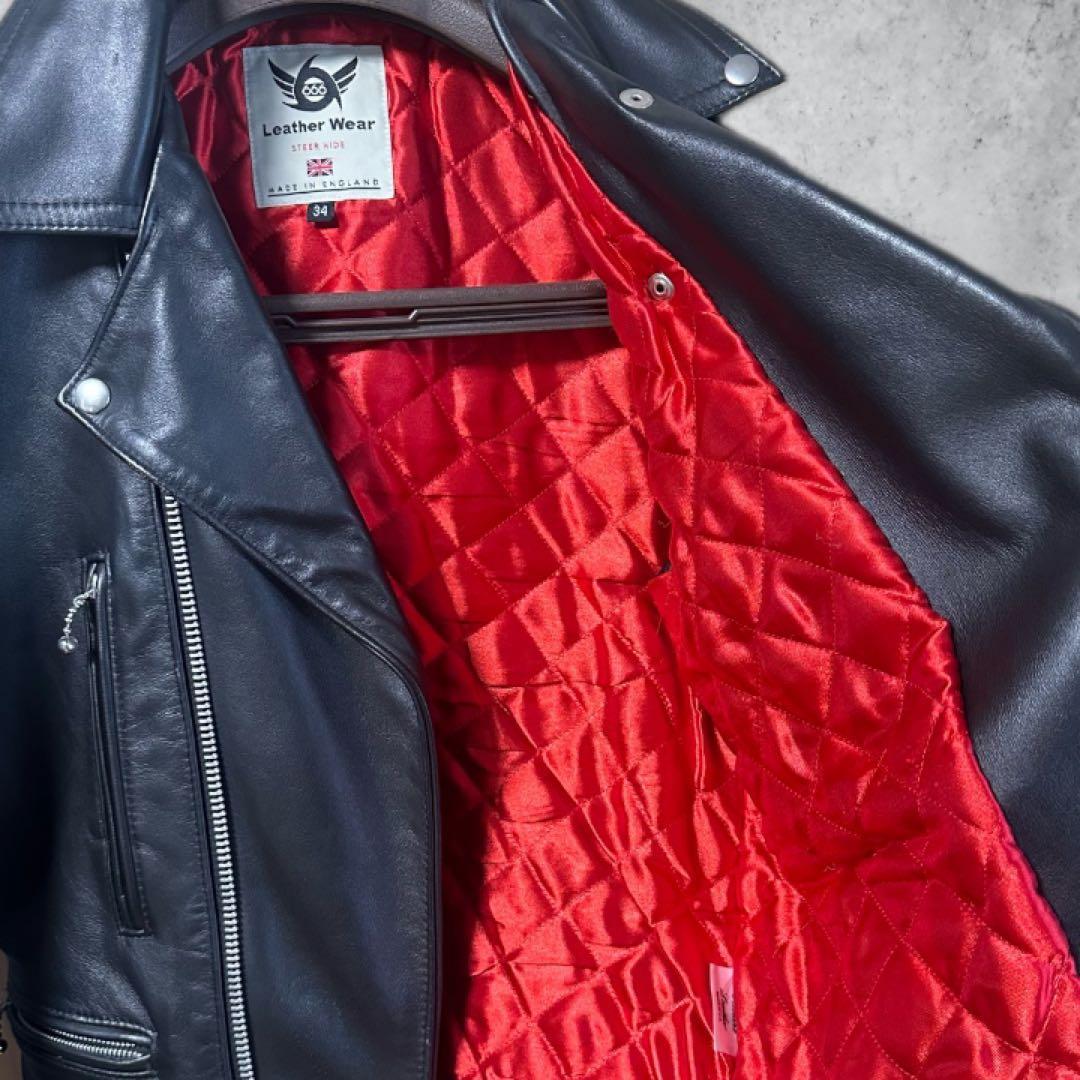 666 ダブルライダースジャケット 34 トリプルシックス ルイスレザー