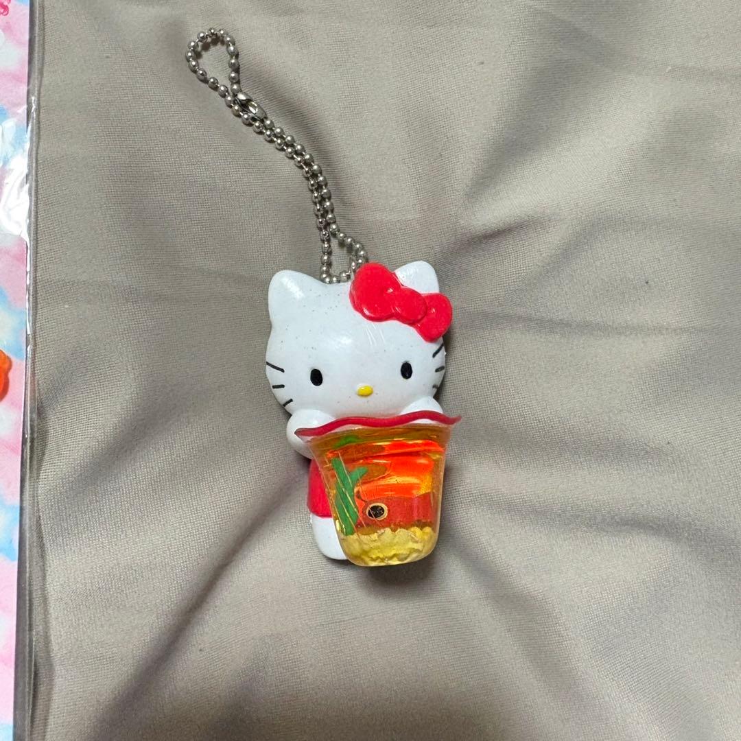 サンリオ　キティ　ミミィ　ストラップ　金魚ばちストラップ　金魚鉢　レトロ