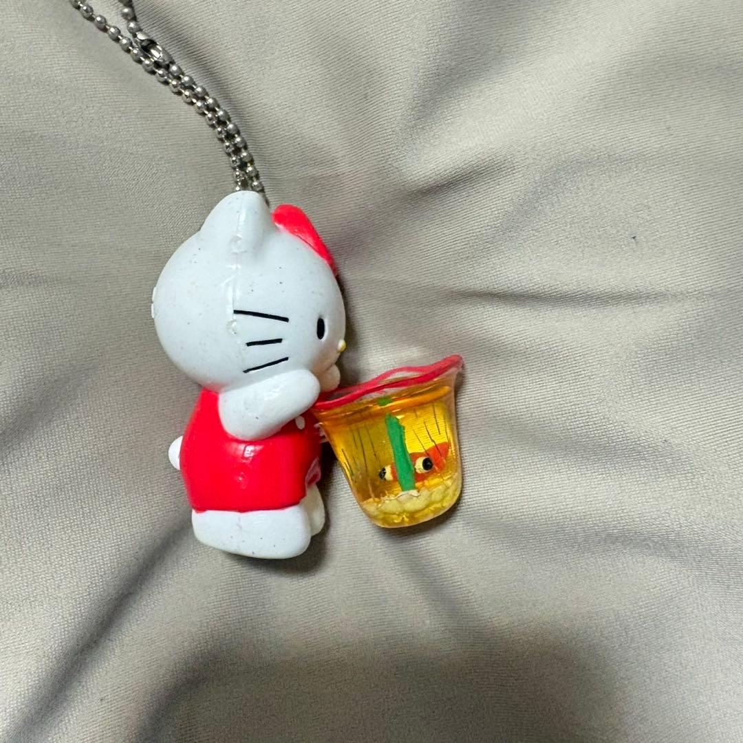 サンリオ　キティ　ミミィ　ストラップ　金魚ばちストラップ　金魚鉢　レトロ