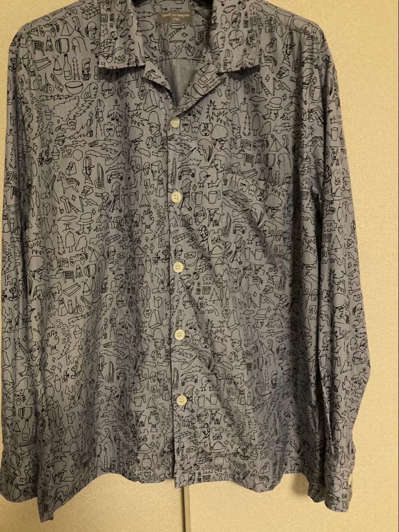 コムデギャルソンオム プリント　シャツ COMME des GARCONS HOMME(コムデギャルソンオム) 01SS open collar