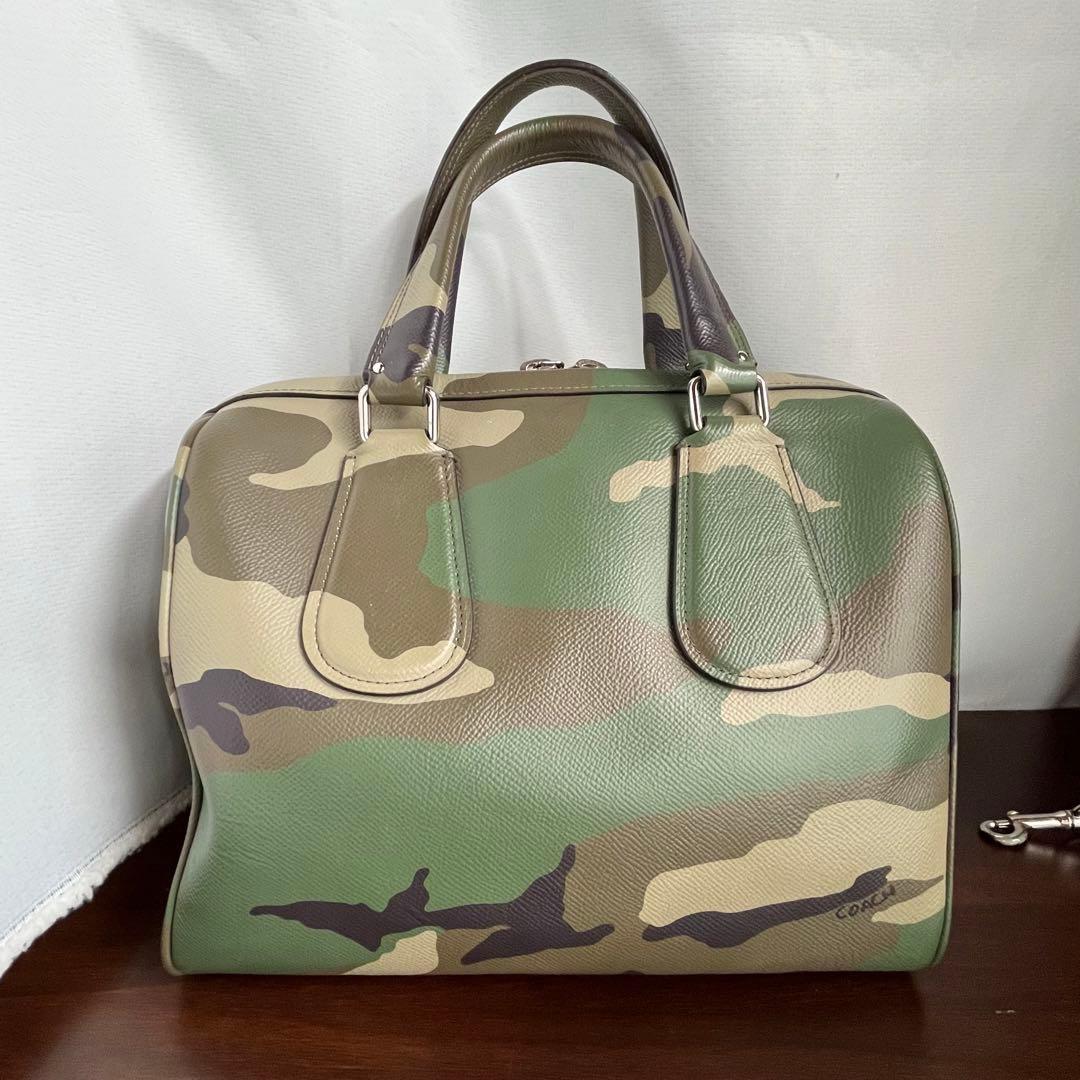 COACHコーチ サリーサッチェル カモフラージュ 2WAYバッグ 迷彩柄