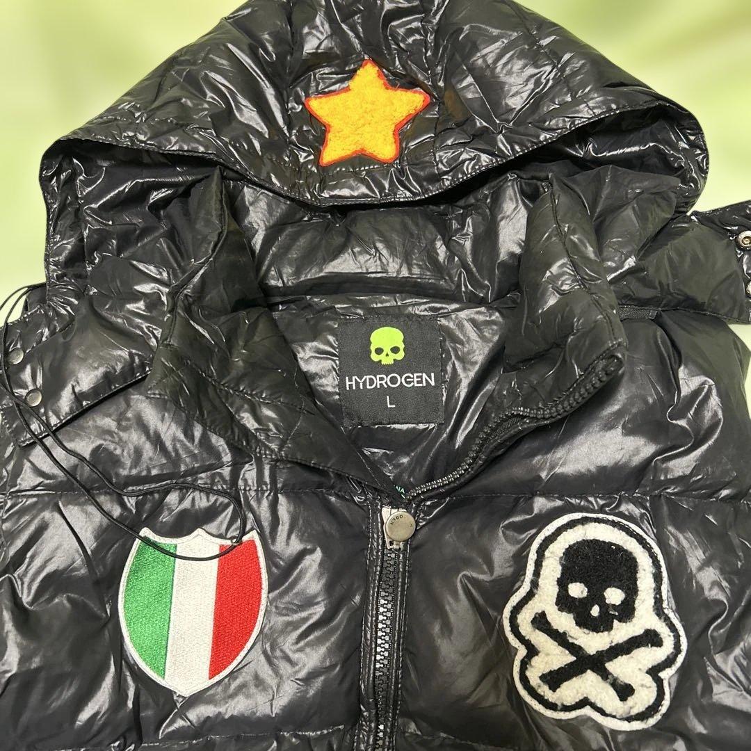 HYDROGEN ブラック ダウンベスト 〜男女兼用〜サイズL - メルカリ