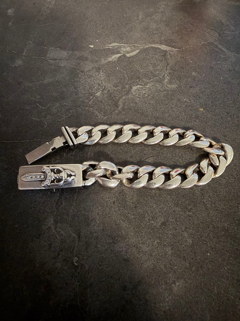 CHROME HEARTS ベイビーIDダガー ブレス　ダイヤ、メッキ加工 CHROME HEARTS ID BRACELET DAGGER PAVE DIAMOND クロムハーツ ID