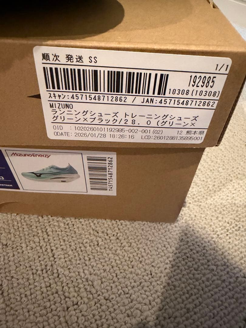 ウエーブリベリオンプロ3 MIZUNO グリーン/ブラック 28.0cm