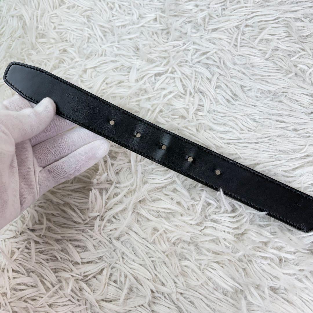 極美品/付属品完備✨ ブルガリ レザー ベルト レッタンゴロ シルバー