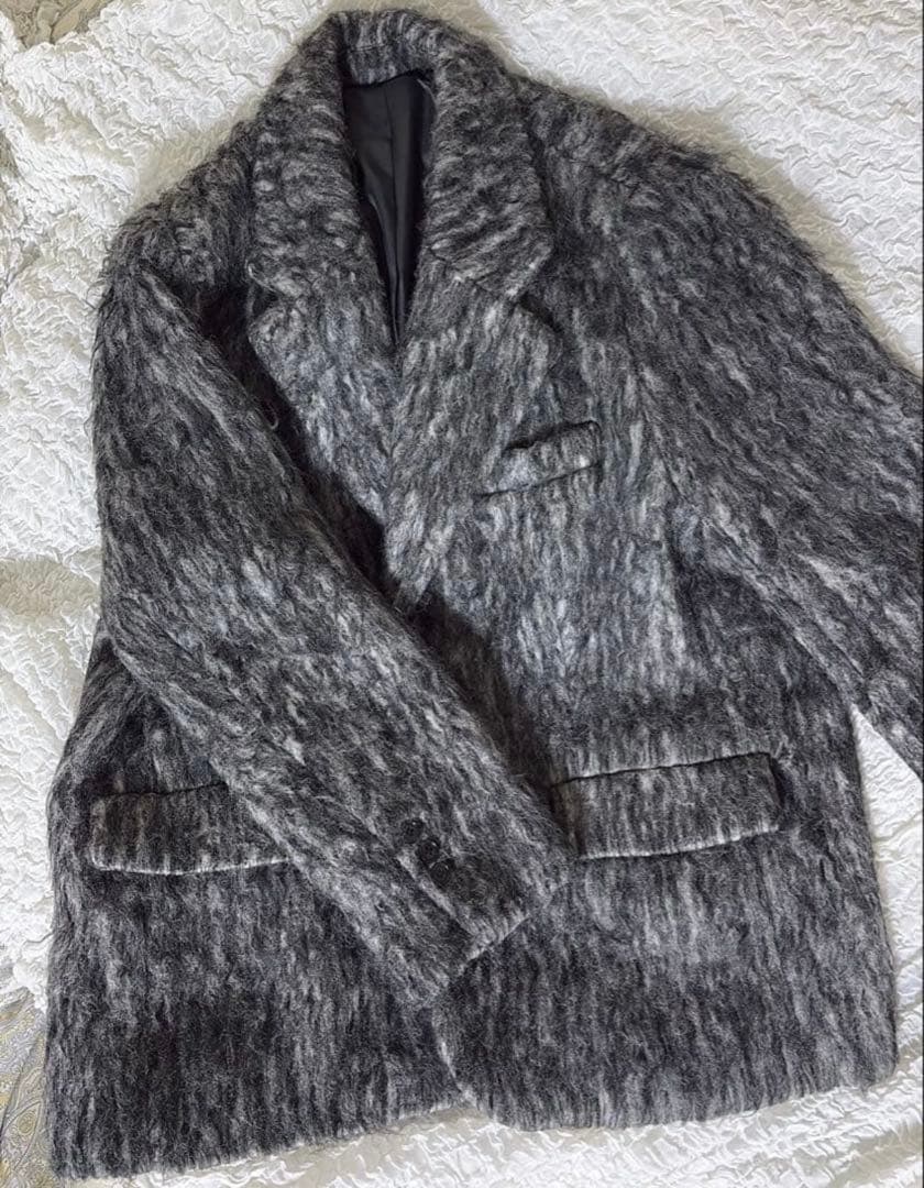 BASEMENT・美品 完売品□モヘアシャギージャケットコート - メルカリ