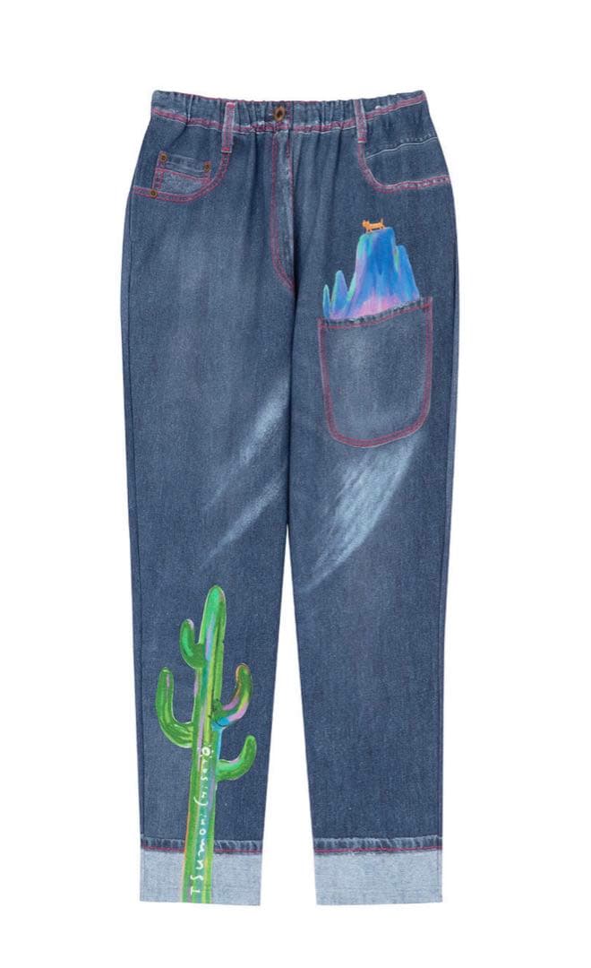 ツモリチサトスリープ デニム風ボトムス M 新品 ウェスタンカウガール