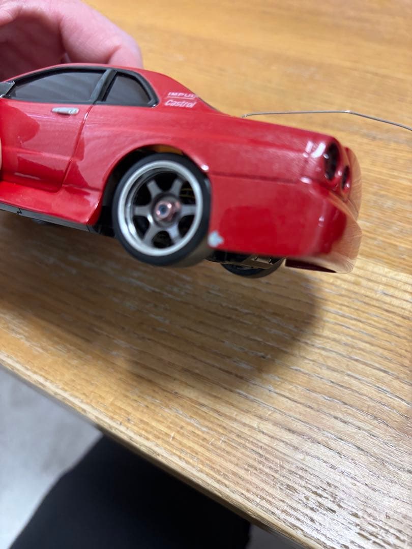 京商ミニッツ　AWD スカイラインR34 ドリフトタイヤ　ボディ色変更（塗装）