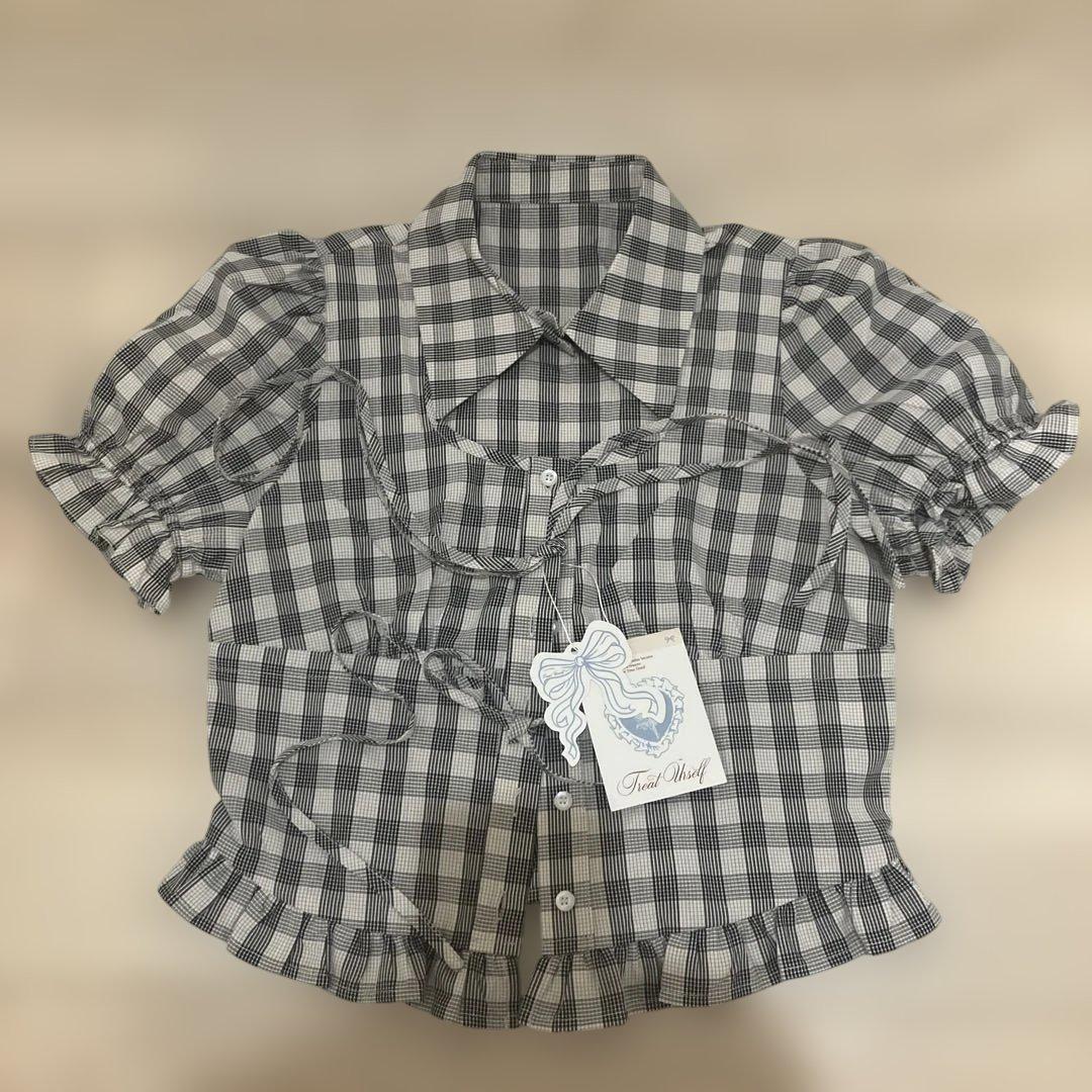 treatyourself半袖チェックシャツ EPIC シャツ シアサッカードローコード半袖チェックシャツ メンズ