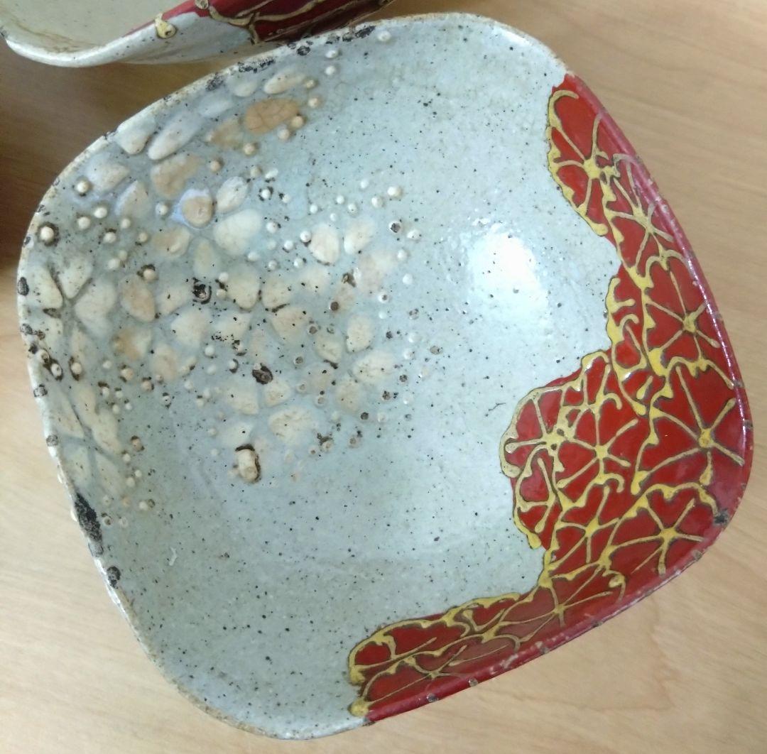 京焼 清水七兵衛作 三ツ組 向付け 清水七兵衛七角