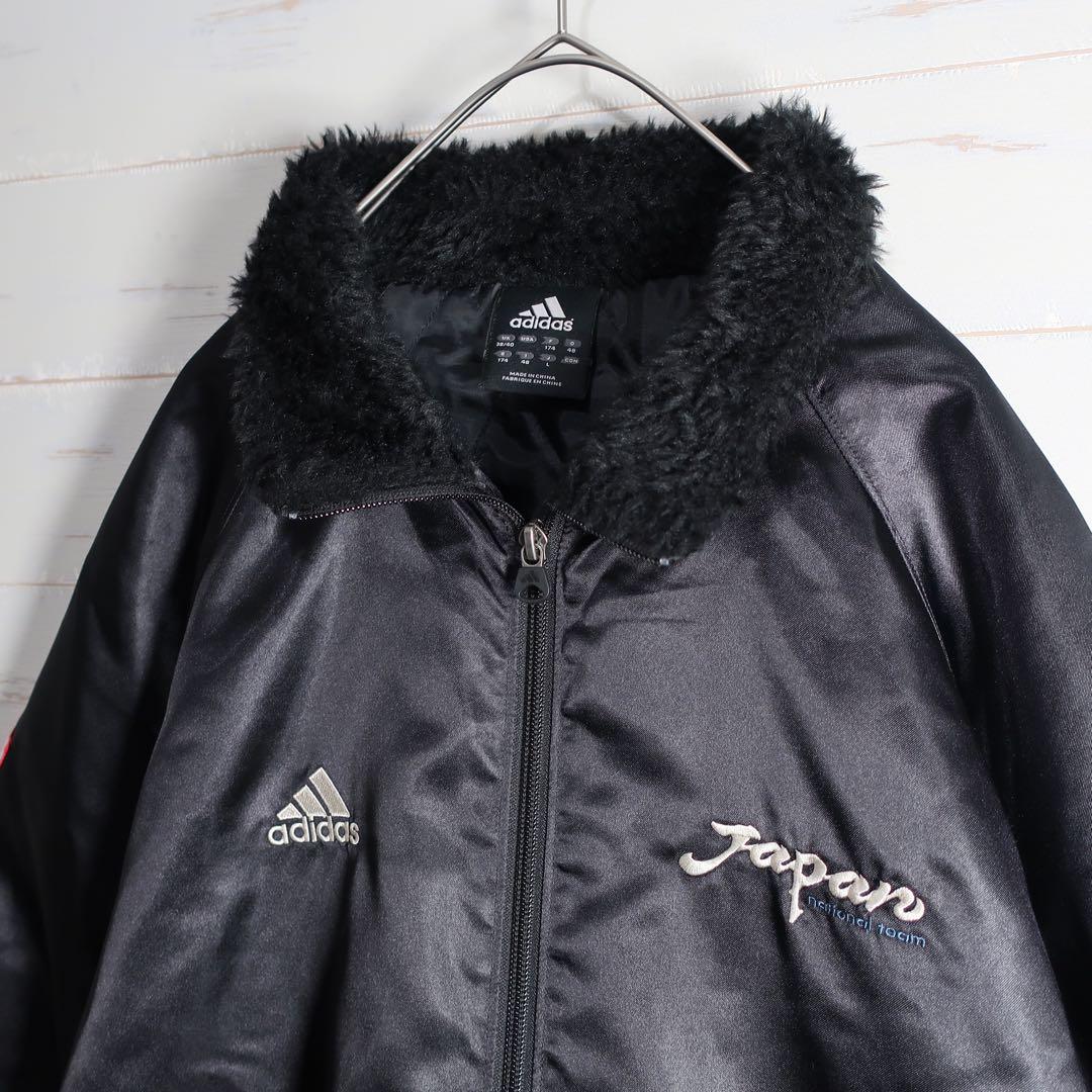 アディダス スカジャン サッカー 日本代表 刺繍 L 黒 ワールドカップ