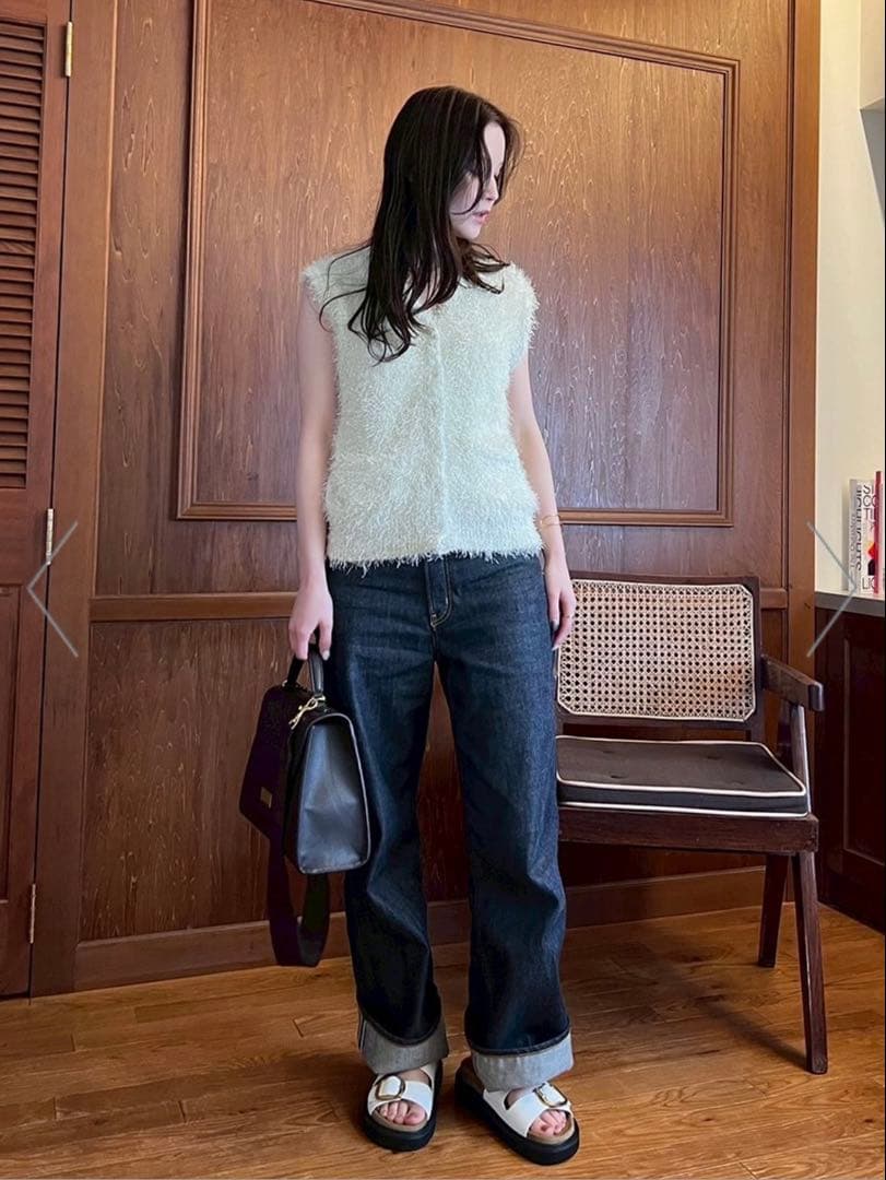 《新品》MilaOwenセルビッチ ワイドストレート デニムパンツ サイズ0