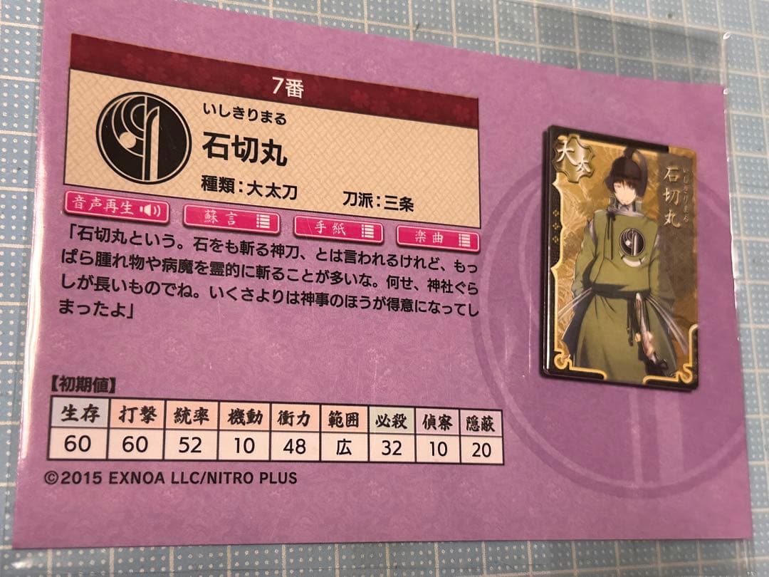 刀剣乱舞 とうらぶ 刀帳 スクエア缶バッジ 石切丸 - メルカリ