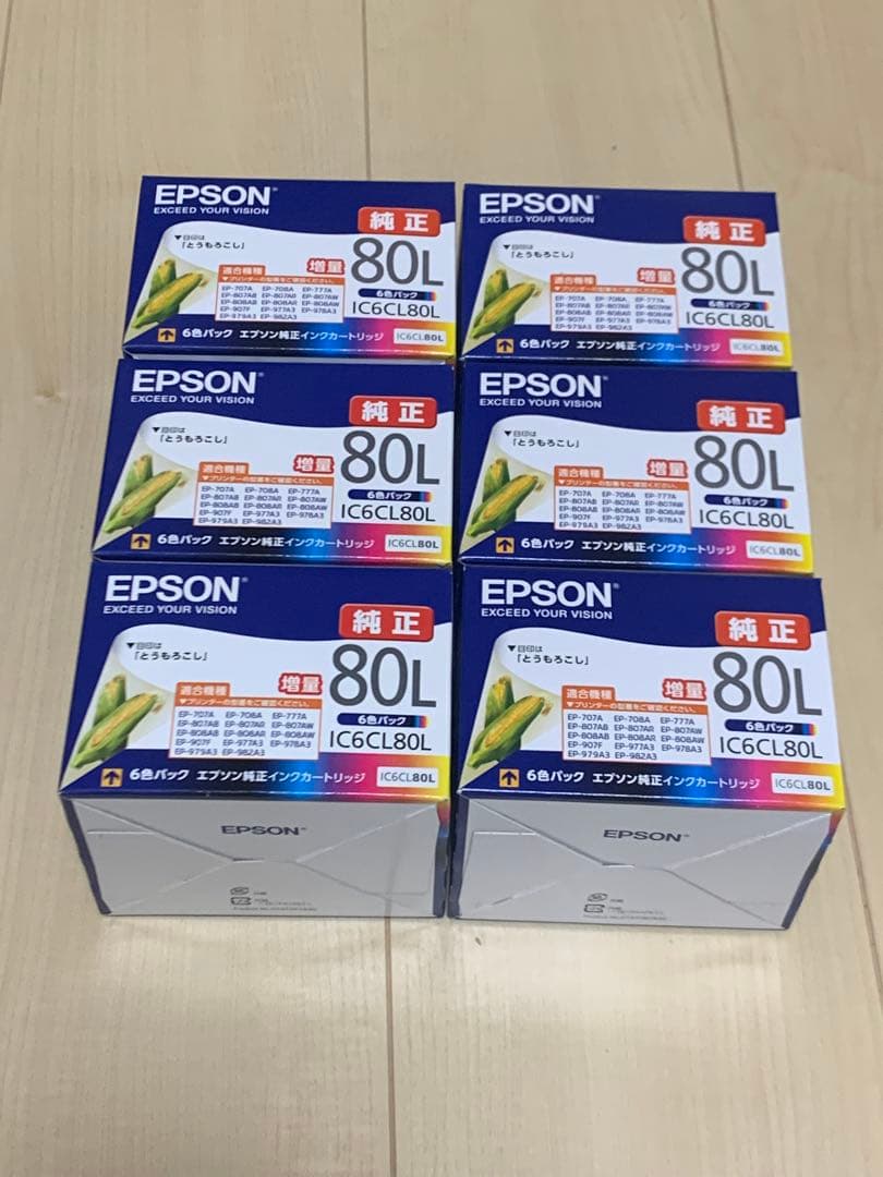 純正未開封 EPSON IC6CL80L ６個セット エプソン（EPSON） 純正インク IC6CL80L 6色セット（増量）目印
