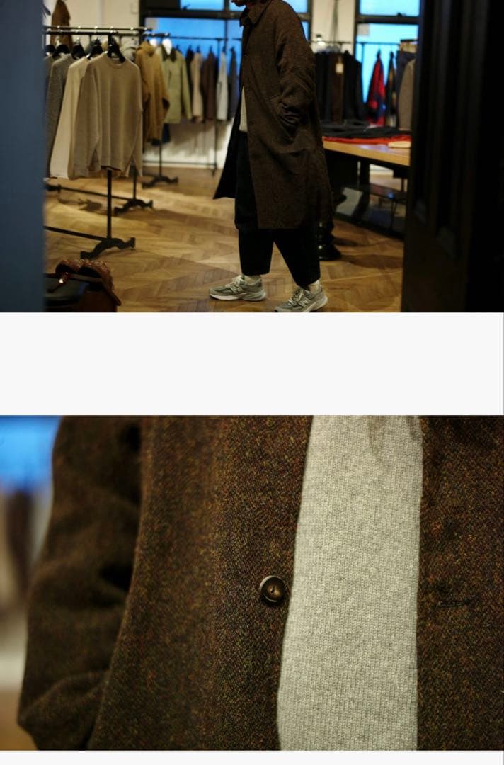 CHEZ VIDALENC ボビコート ハリスツイード ブラウン サイズ2 - メルカリ