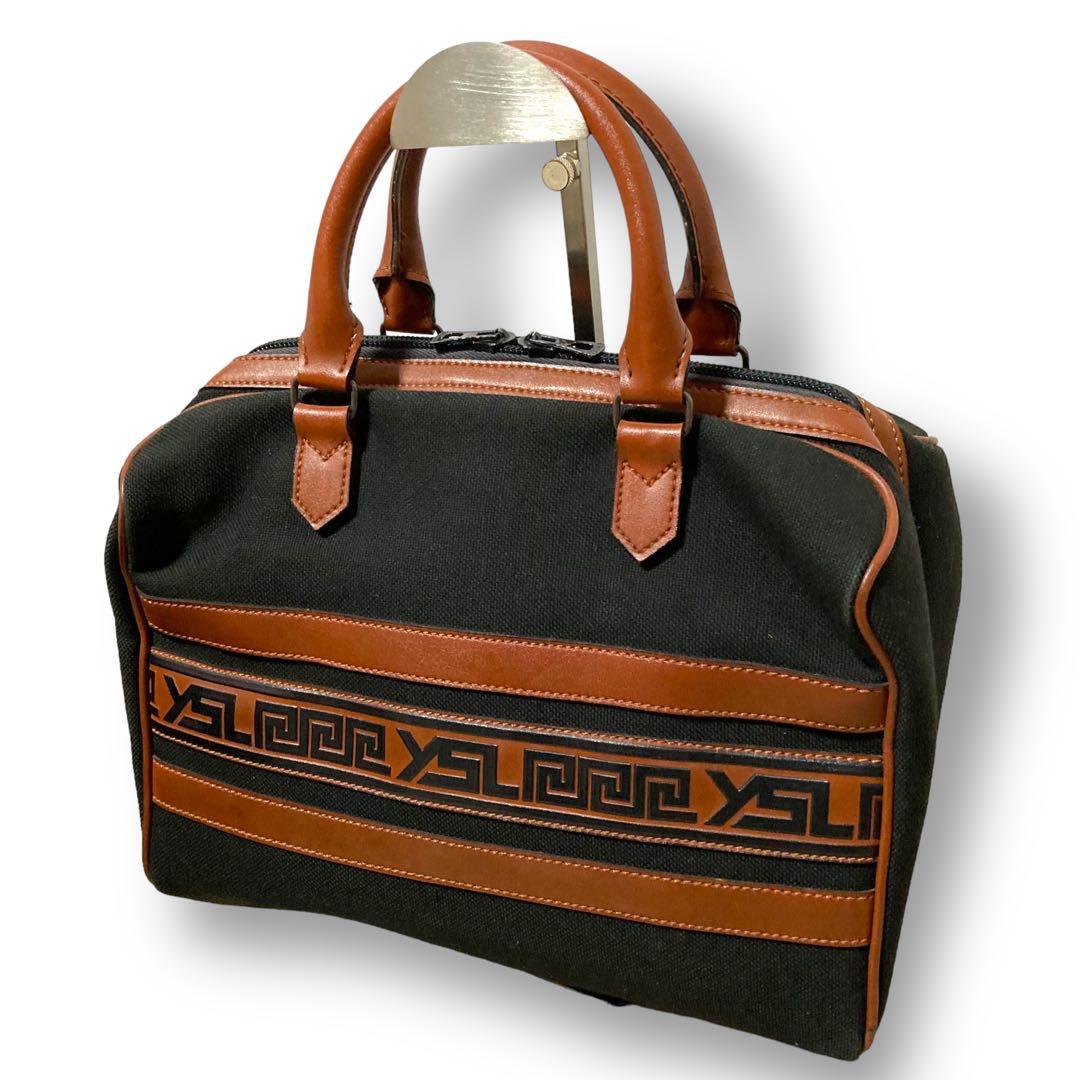 ヴィンテージ イヴサンローラン ミニボストンハンドバッグ エスニック