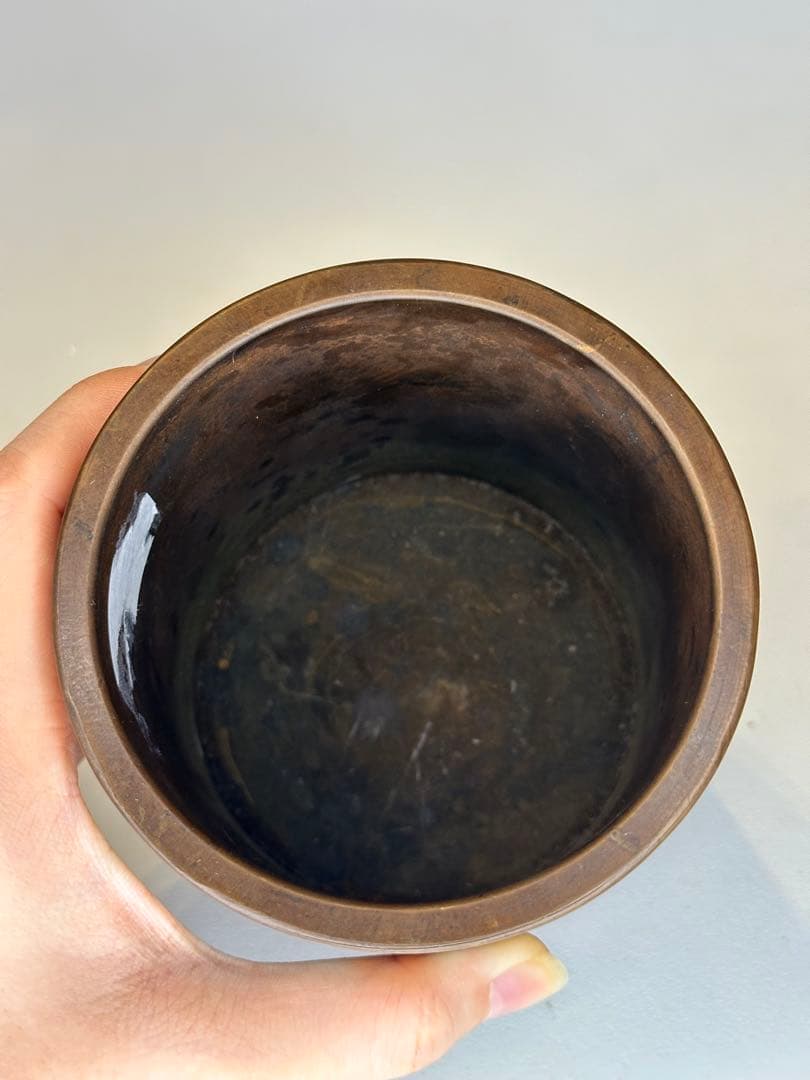 中国 清代 乾隆年制 底款 七宝焼き（景泰蓝）銅製香炉 骨董品 仙鶴と雲