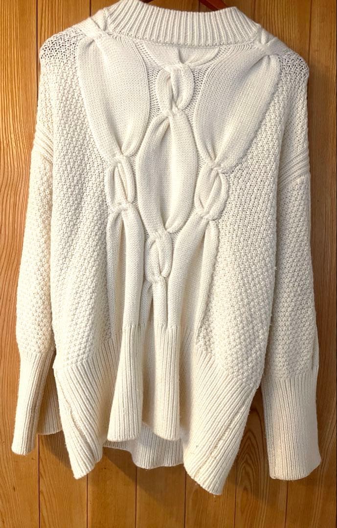 アメリヴィンテージ 2wayケーブルビッグニットプルオーバー ホワイト