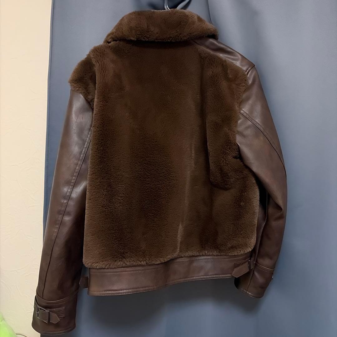 SLY ブラウン レザーファージャケット - メルカリ