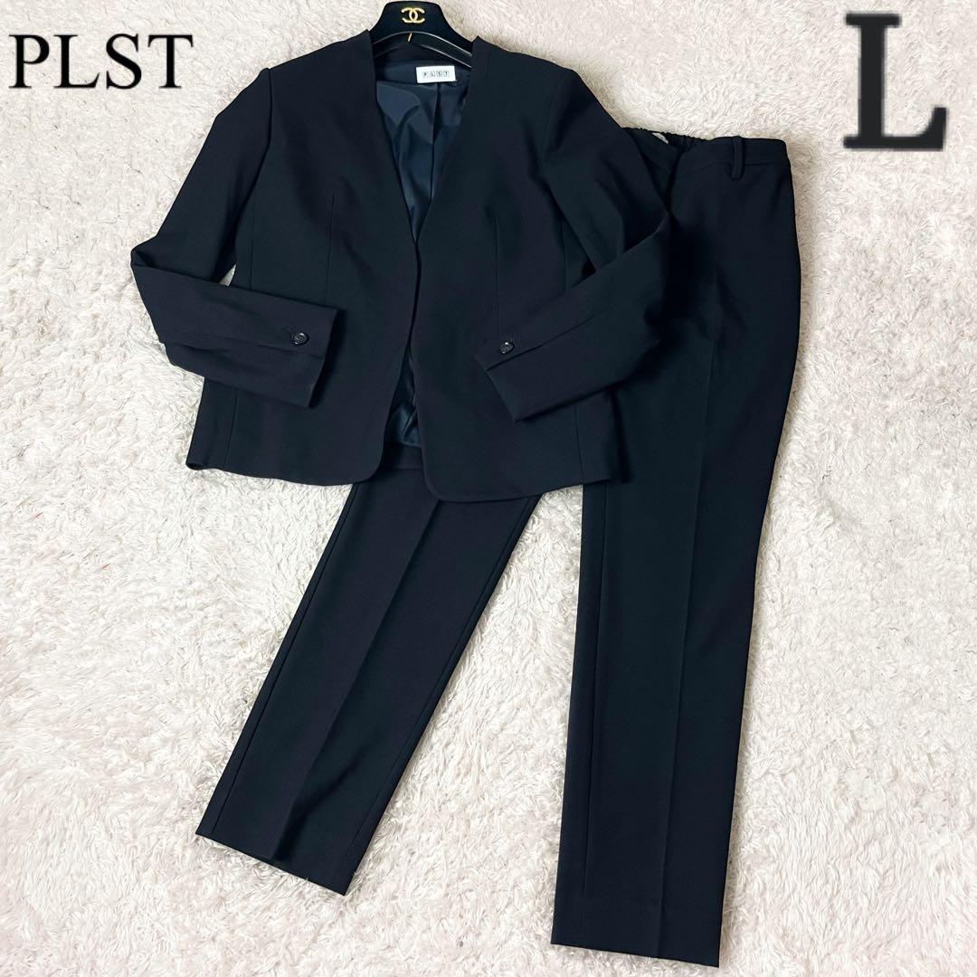 30 プラステ パンツスーツ フォーマル ノーカラー 大きいサイズ