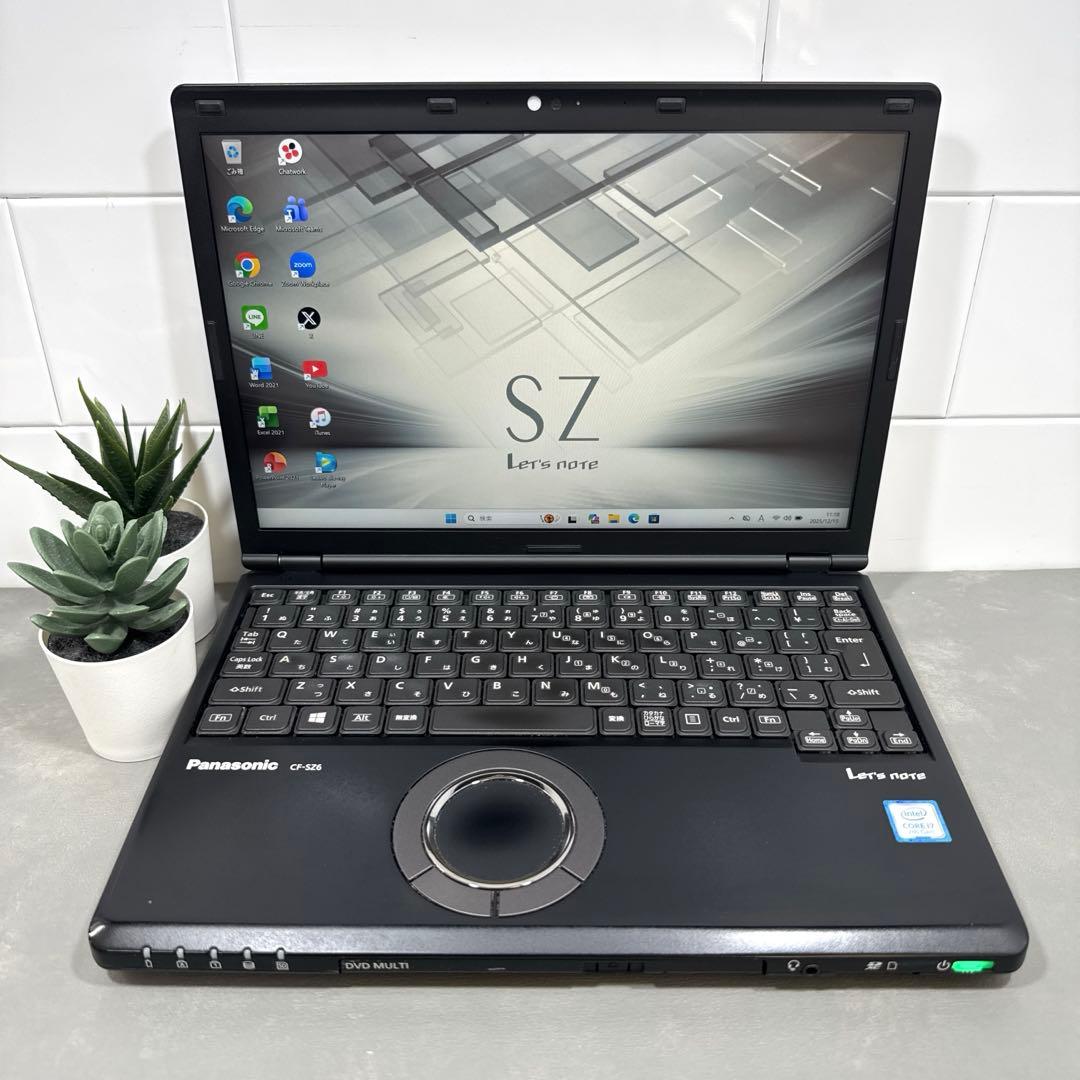 【希少品】レッツノートジェットブラックcfsz6☘️7世代i7☘SSD256GB Let's note SZ 中古PC ノート 軽量 パナソニック レッツノート CF-SZ6