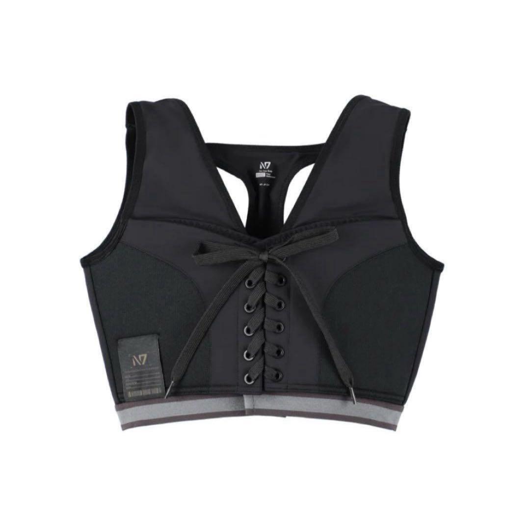 N7 ひなちゃんねる　レースアップ　スポブラ ブラック リニューアル 箱なし N7 レースアップスポーツブラ ブラック N7 sports bra - メルカリ
