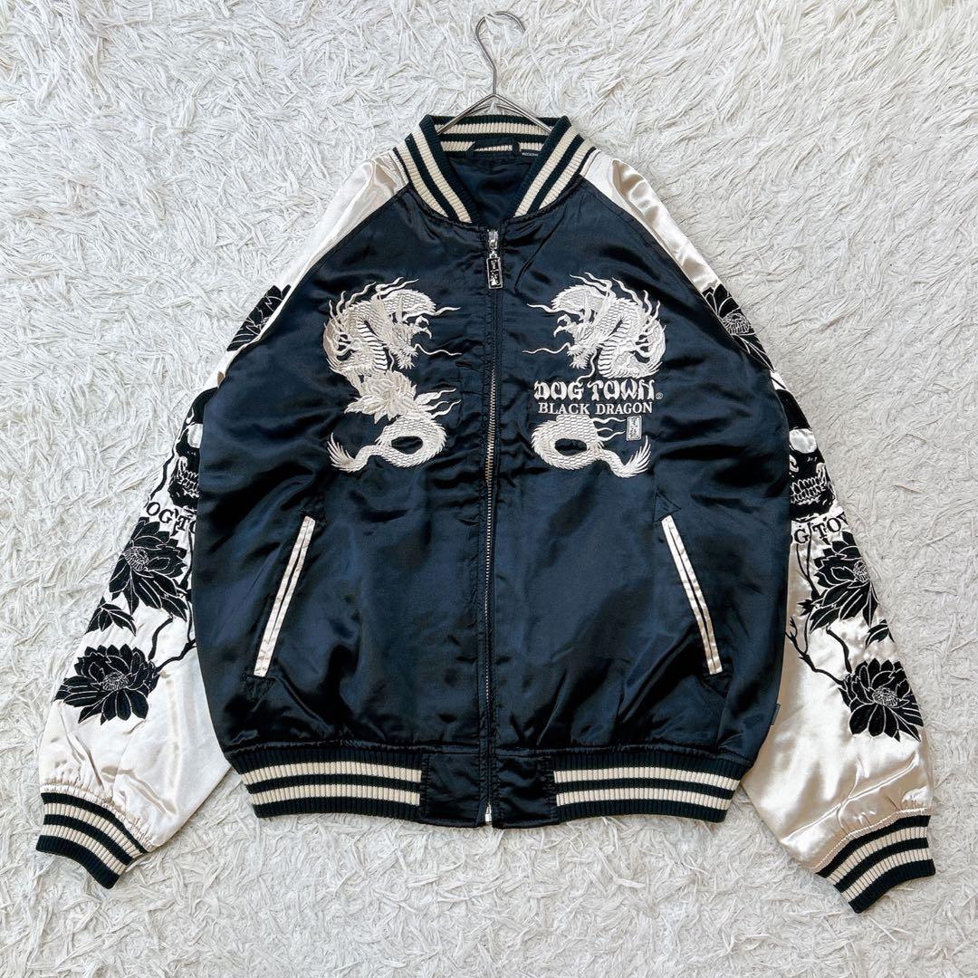 美品】ドッグタウン 黒龍 スカジャン M ブラック ゴールド 歌舞伎 刺繍