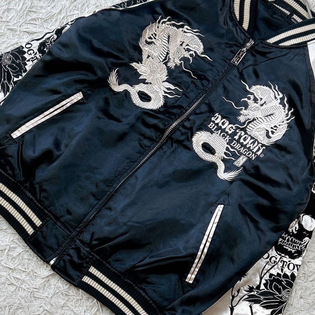 美品】ドッグタウン 黒龍 スカジャン M ブラック ゴールド 歌舞伎 刺繍
