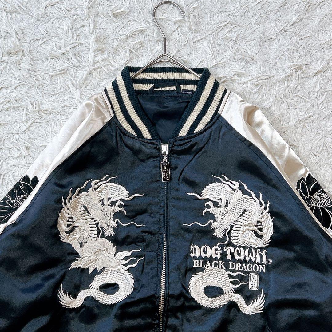 美品】ドッグタウン 黒龍 スカジャン M ブラック ゴールド 歌舞伎 刺繍