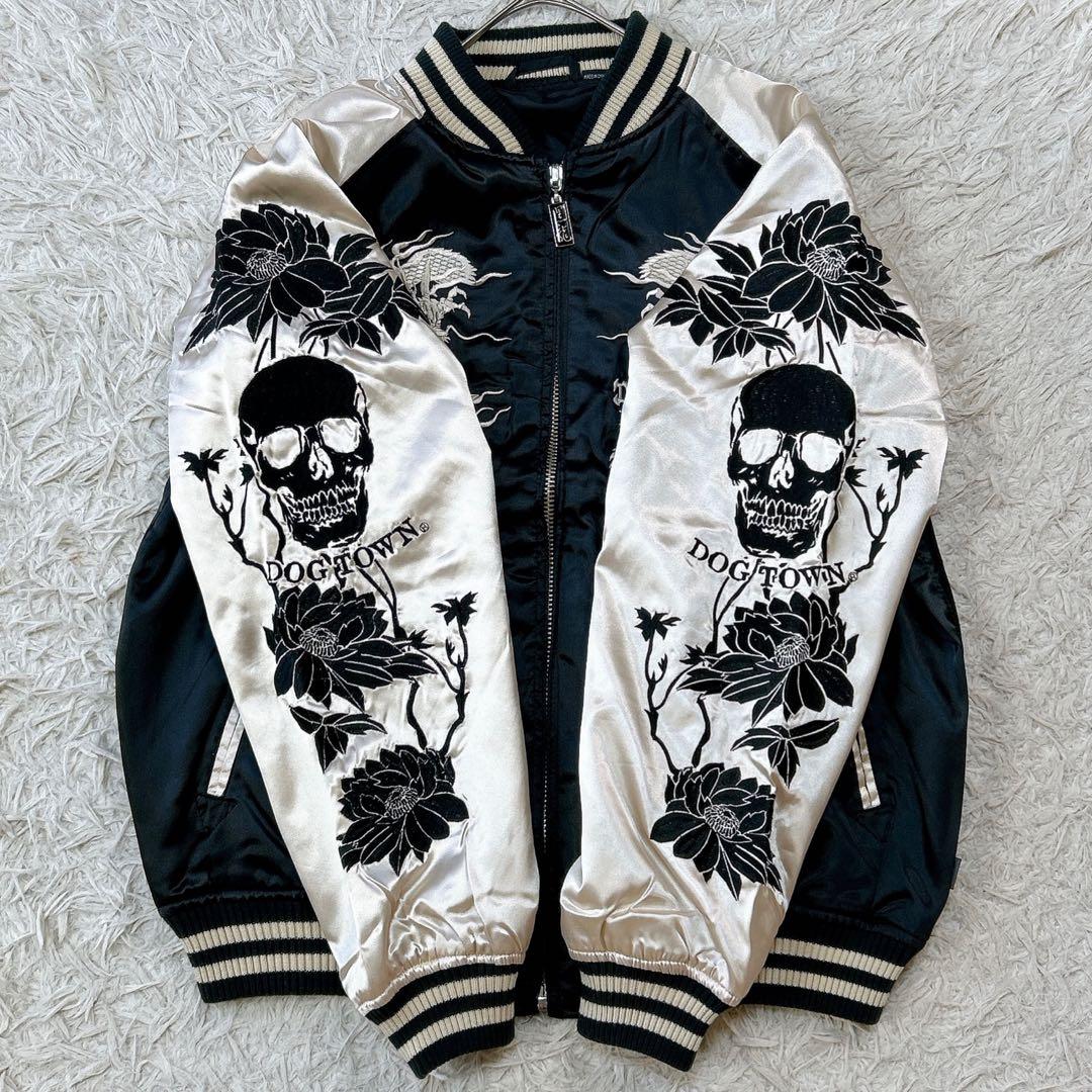 美品】ドッグタウン 黒龍 スカジャン M ブラック ゴールド 歌舞伎 刺繍