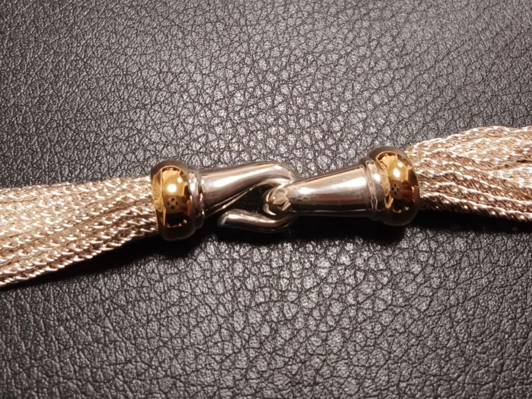 超美品 オールド ティファニー K18 シルバーマルチストランド