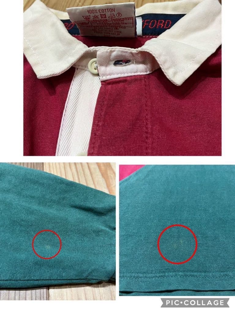 英国製 COTTON OXFORD ラガーシャツ イングランド製 刺繍 ラグビー