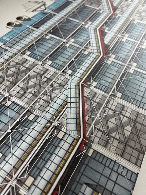 額装済/ポンピドゥー・センター パリ（レンゾ ピアノ） - メルカリ